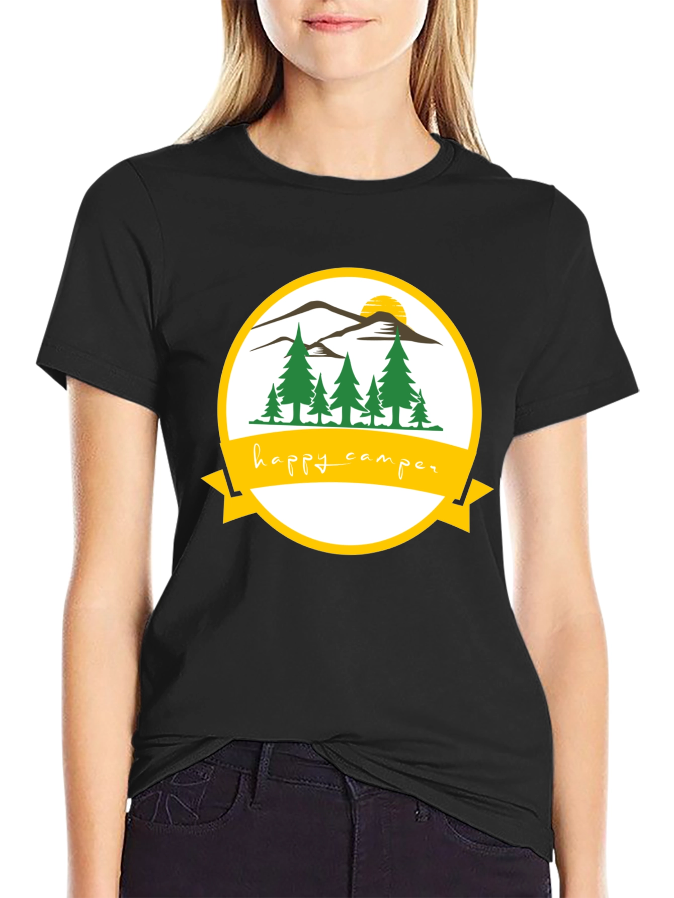 Happy Camper Graphic T-Shirt Outdoor Adventure Tee