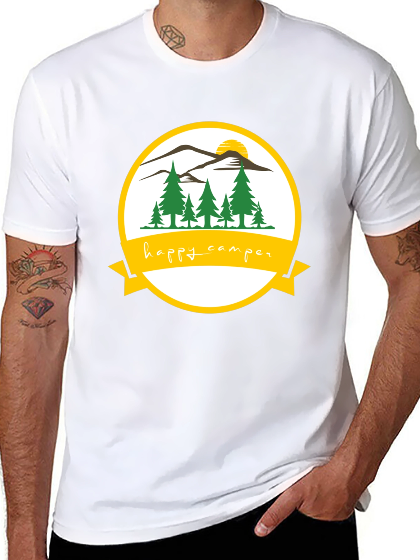 Happy Camper Graphic T-Shirt Outdoor Adventure Tee