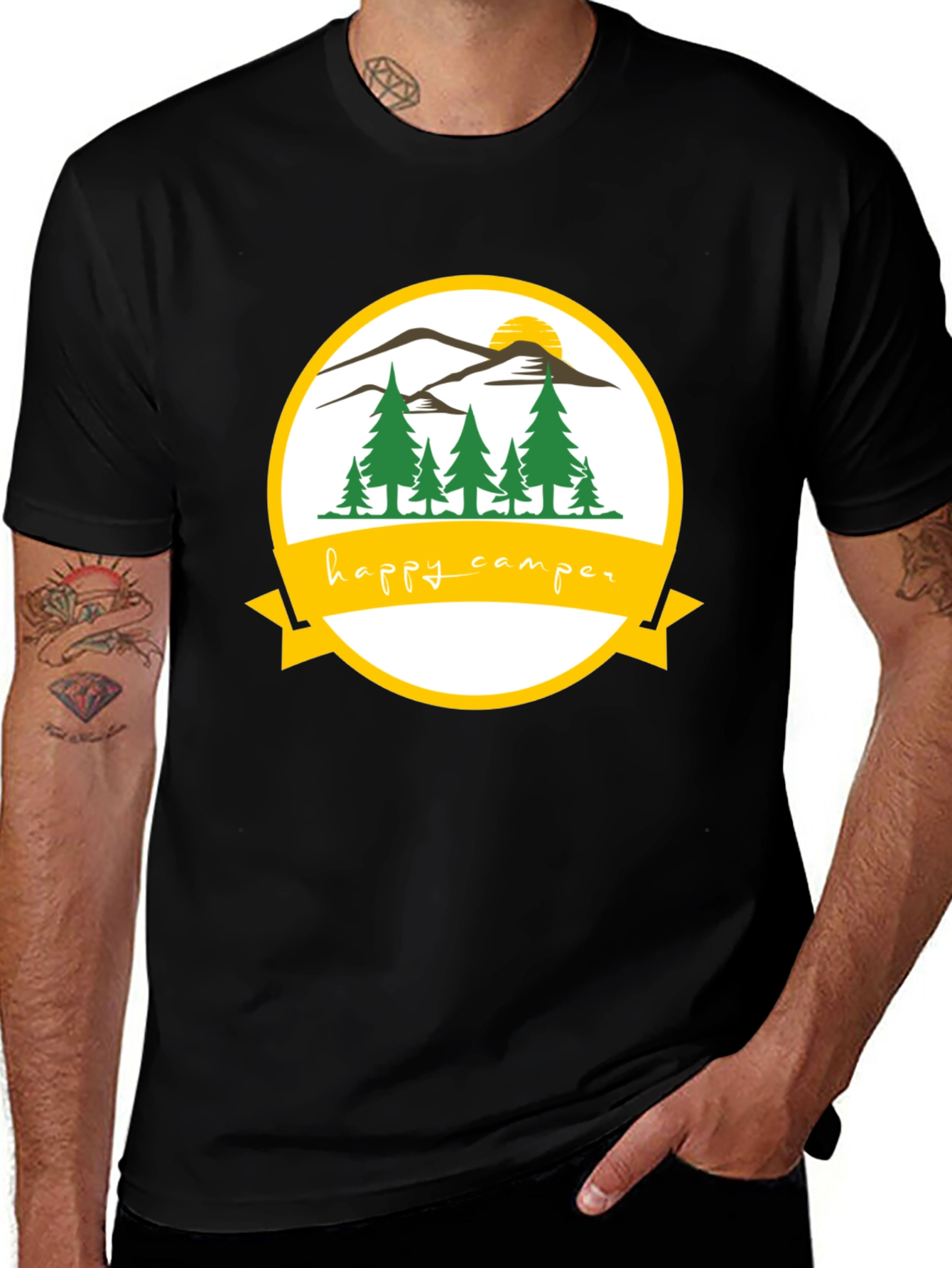 Happy Camper Graphic T-Shirt Outdoor Adventure Tee
