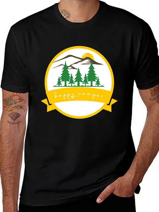 Happy Camper Graphic T-Shirt Outdoor Adventure Tee