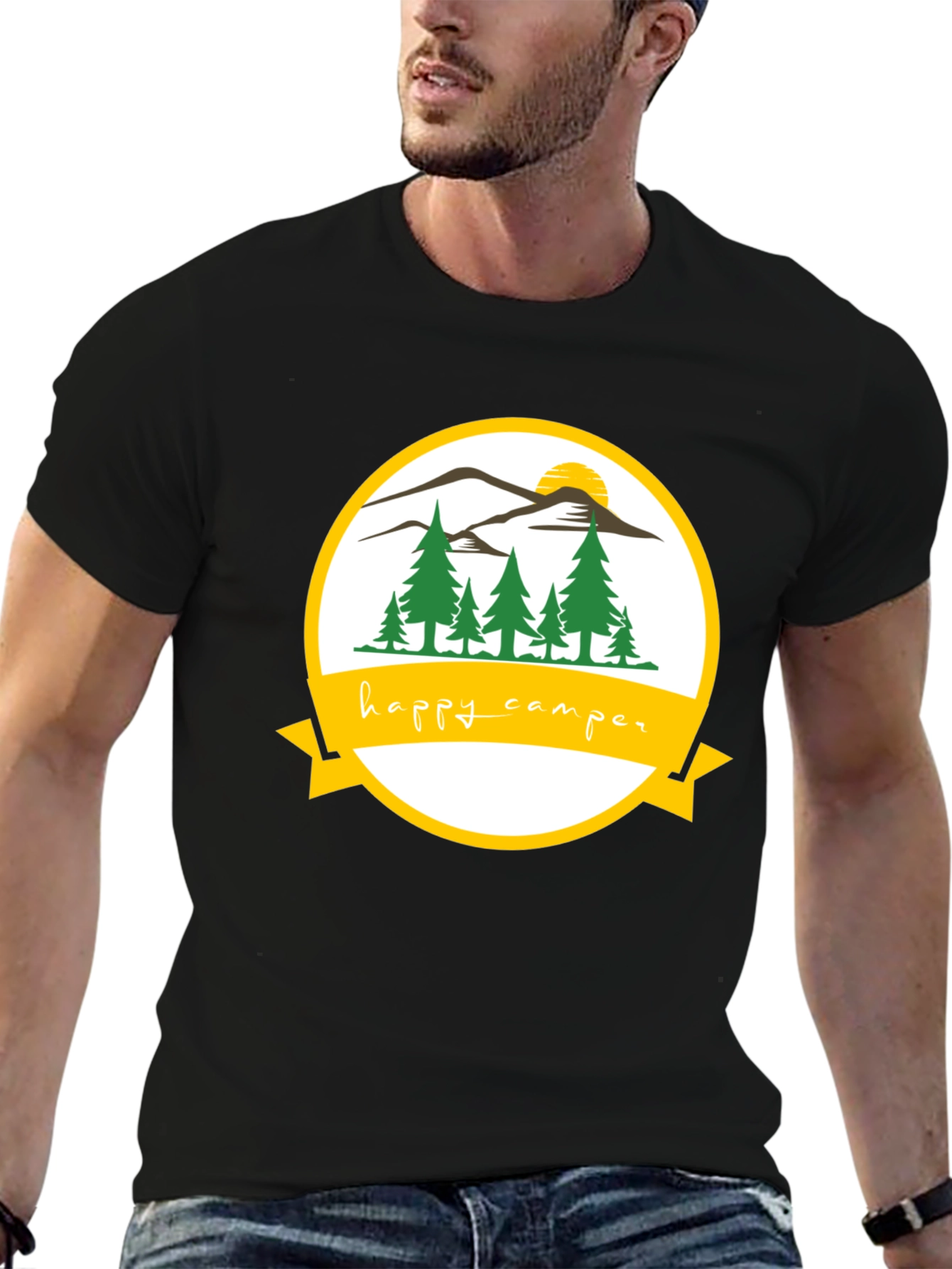 Happy Camper Graphic T-Shirt Outdoor Adventure Tee