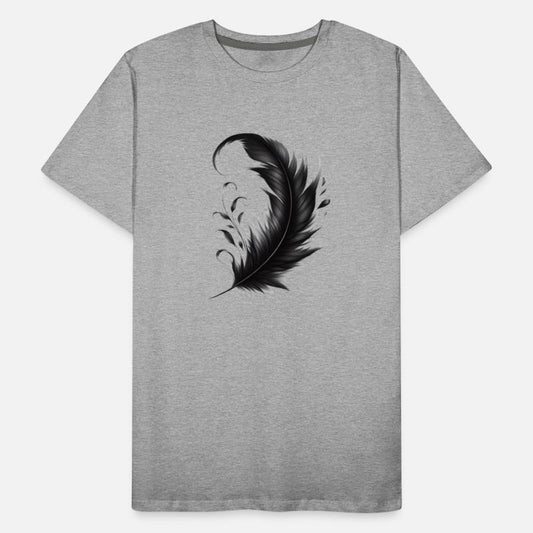 Elegance in Monochrome: A Beautiful Feather Illust