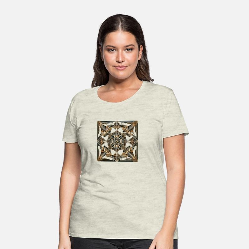 Elegant Art Deco Floral T-Shirt – Gold Geometric