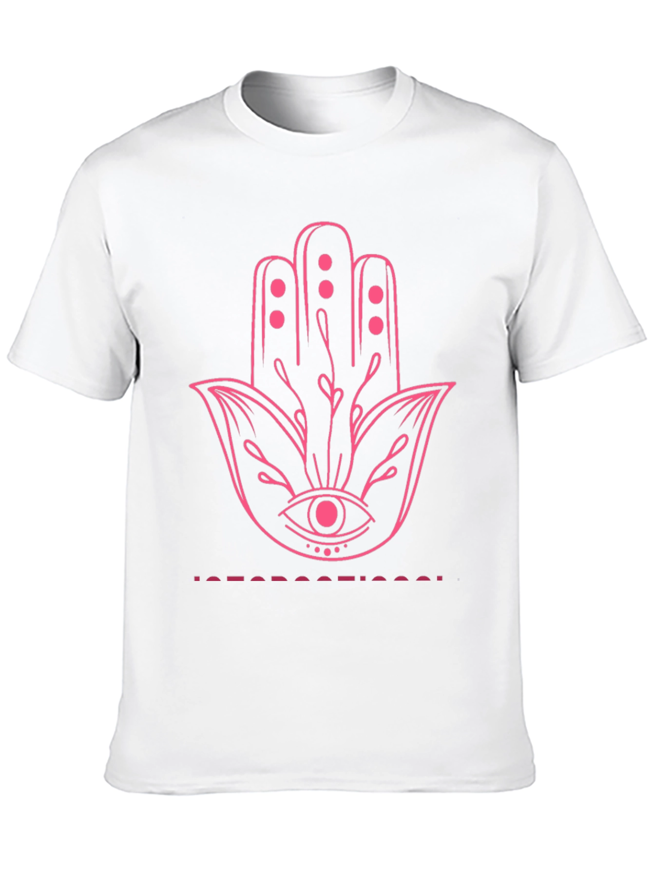Unique Graphic Print Tee - Hamsa Hand Design