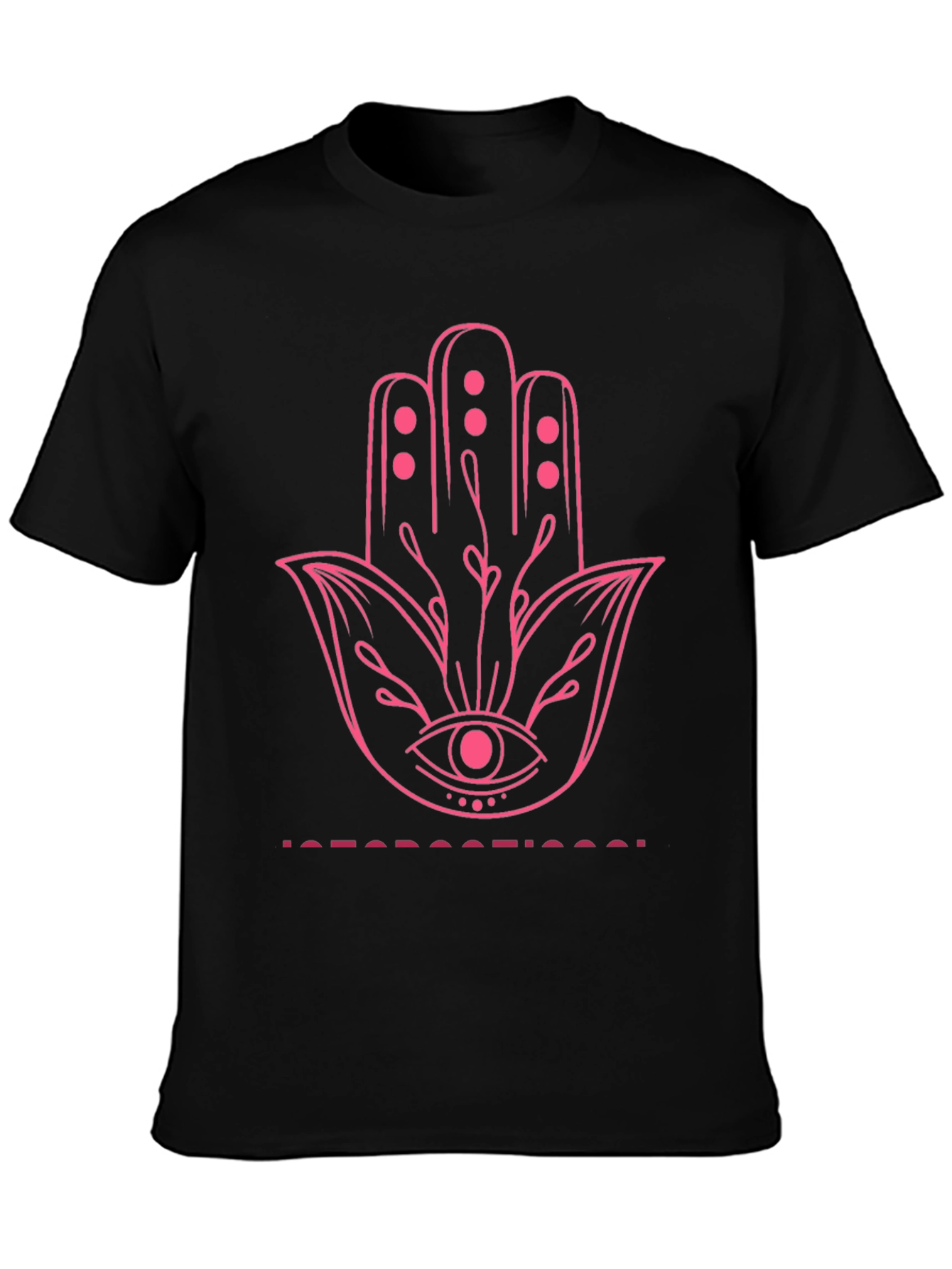 Unique Graphic Print Tee - Hamsa Hand Design