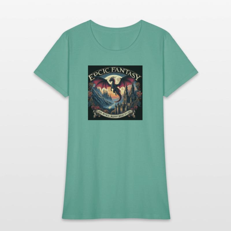 Epic Fantasy Dragon Castle Illustration