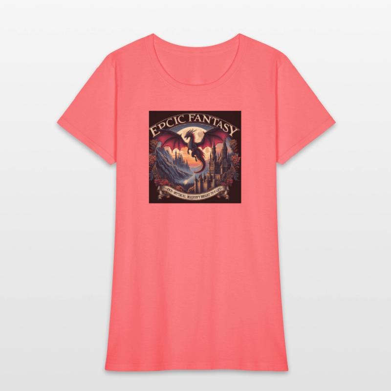 Epic Fantasy Dragon Castle Illustration