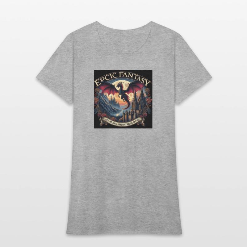 Epic Fantasy Dragon Castle Illustration