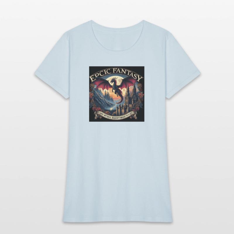 Epic Fantasy Dragon Castle Illustration