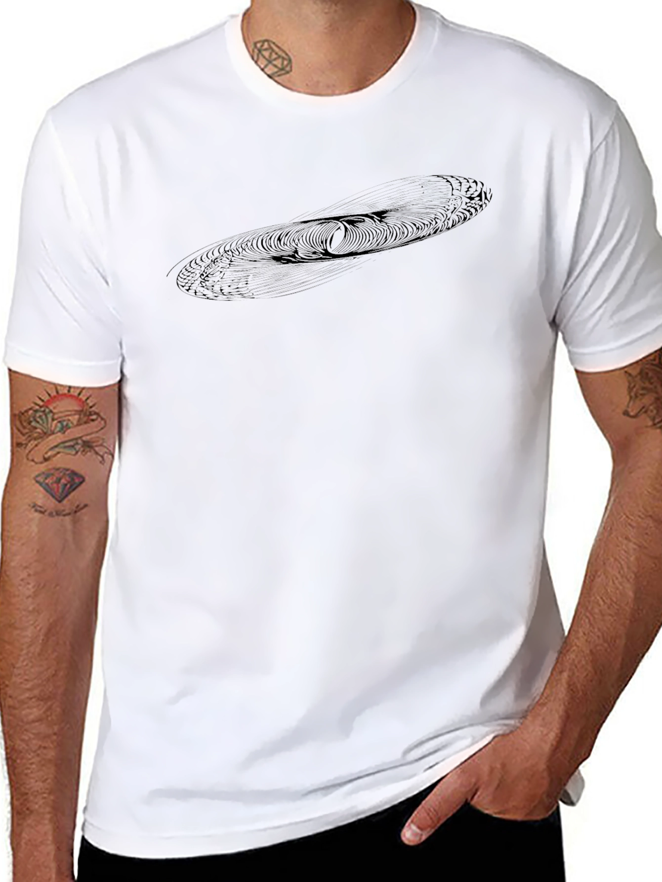 Modern Graphic Tee - Abstract Black Cotton T-Shirt