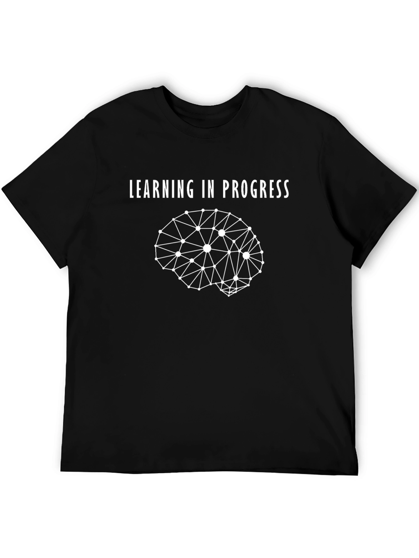 Learning In Progress Brain Tee - Black Cotton