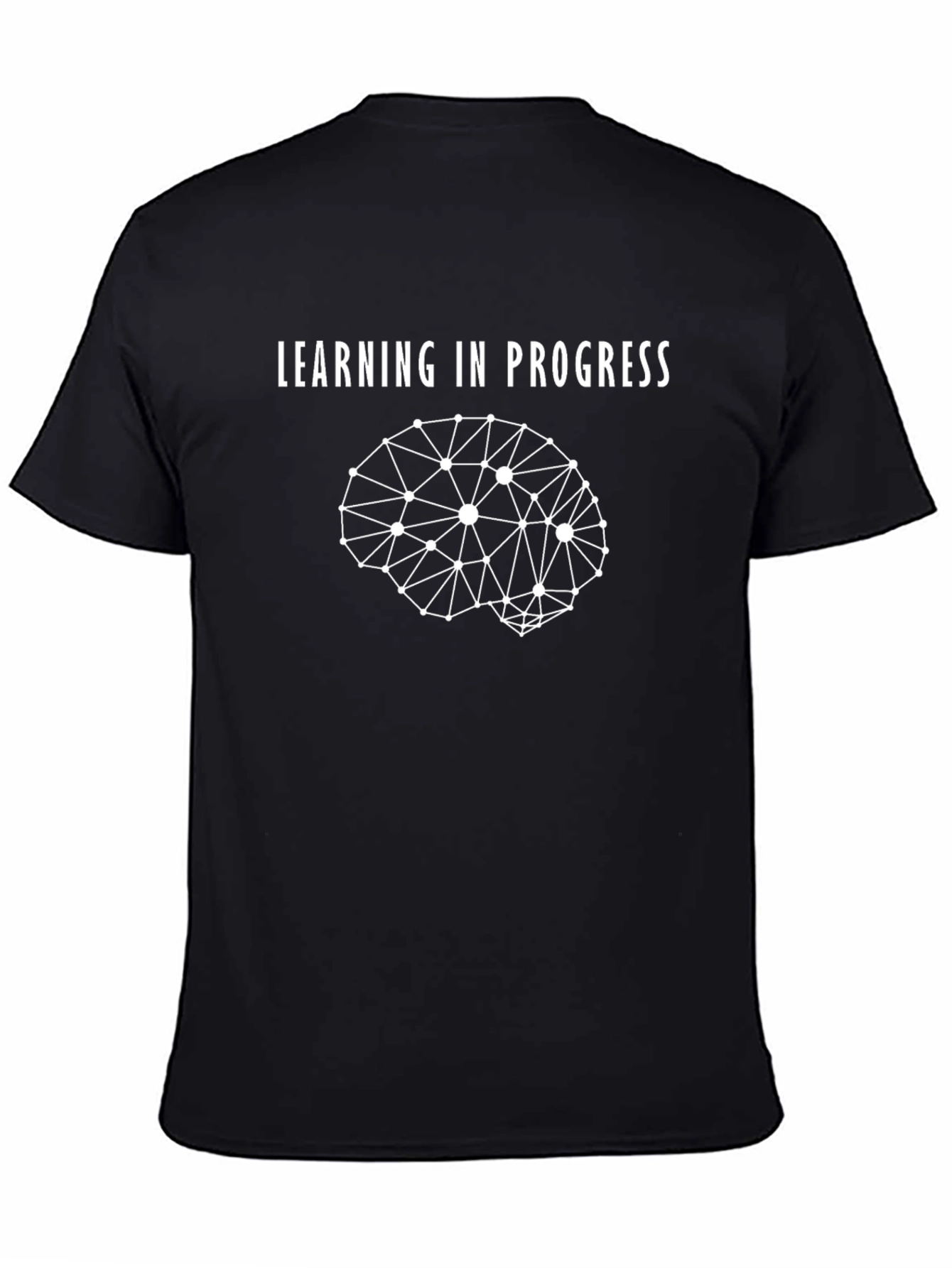 Learning In Progress Brain Tee - Black Cotton