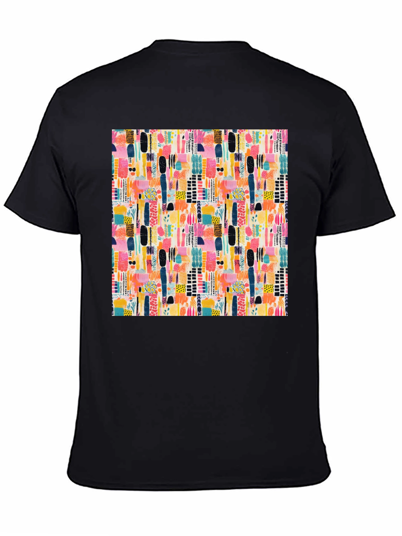 Abstract Pattern Black Tee