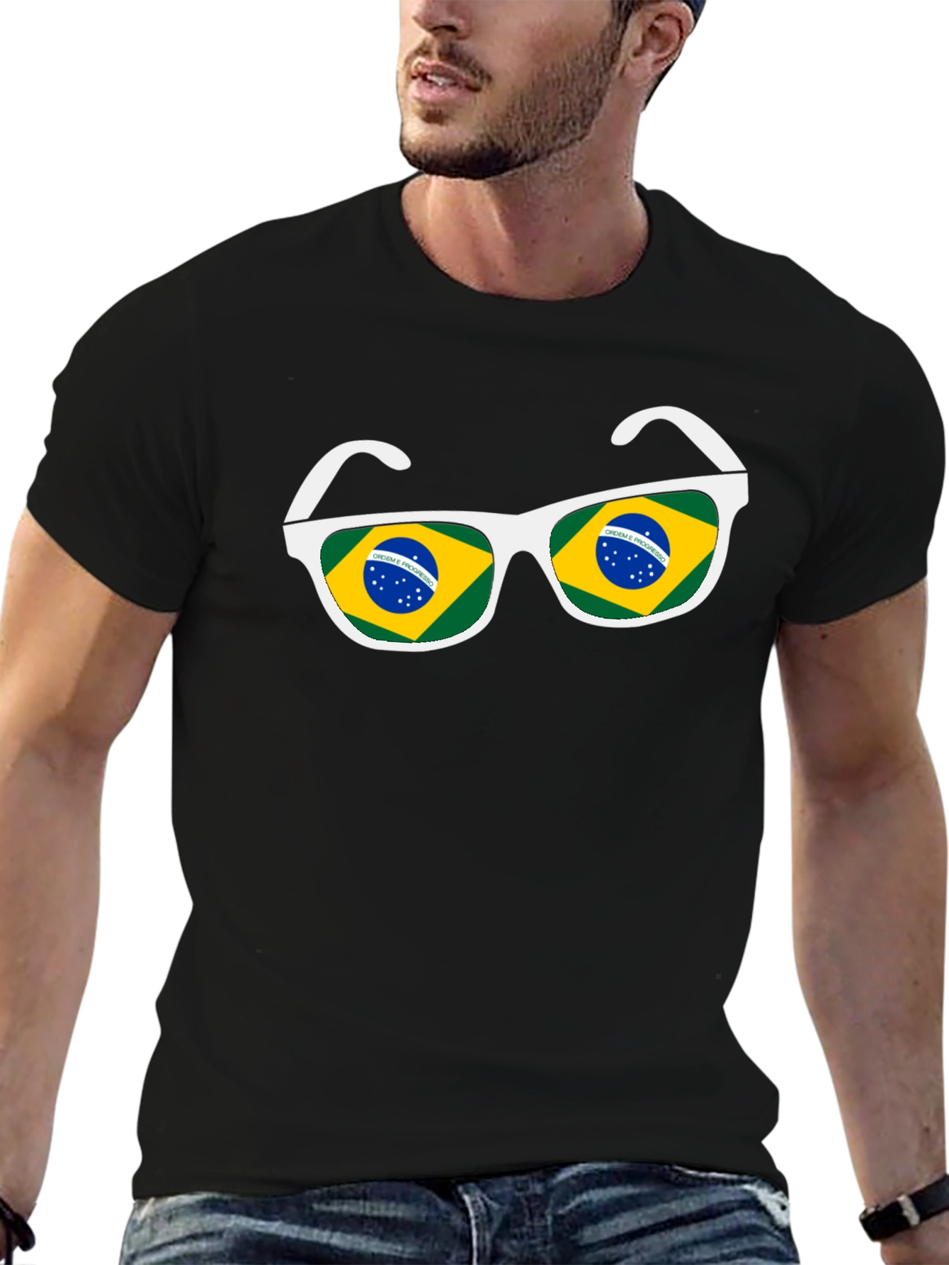 Brazil Flag Sunglasses Graphic Tee