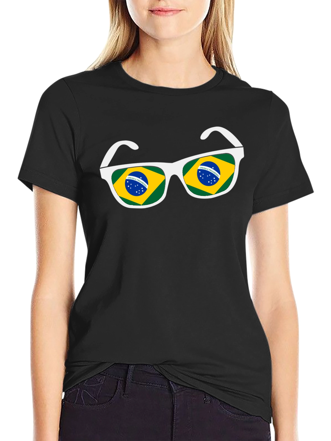 Brazil Flag Sunglasses Graphic Tee