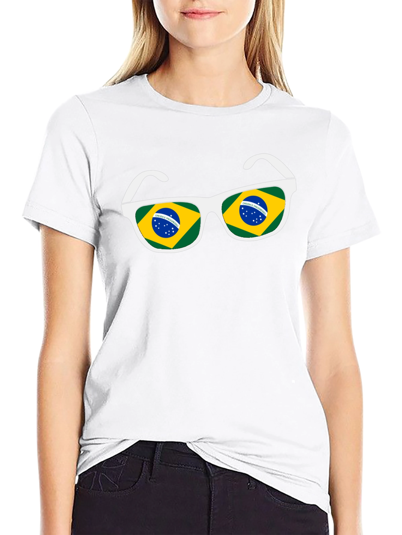 Brazil Flag Sunglasses Graphic Tee
