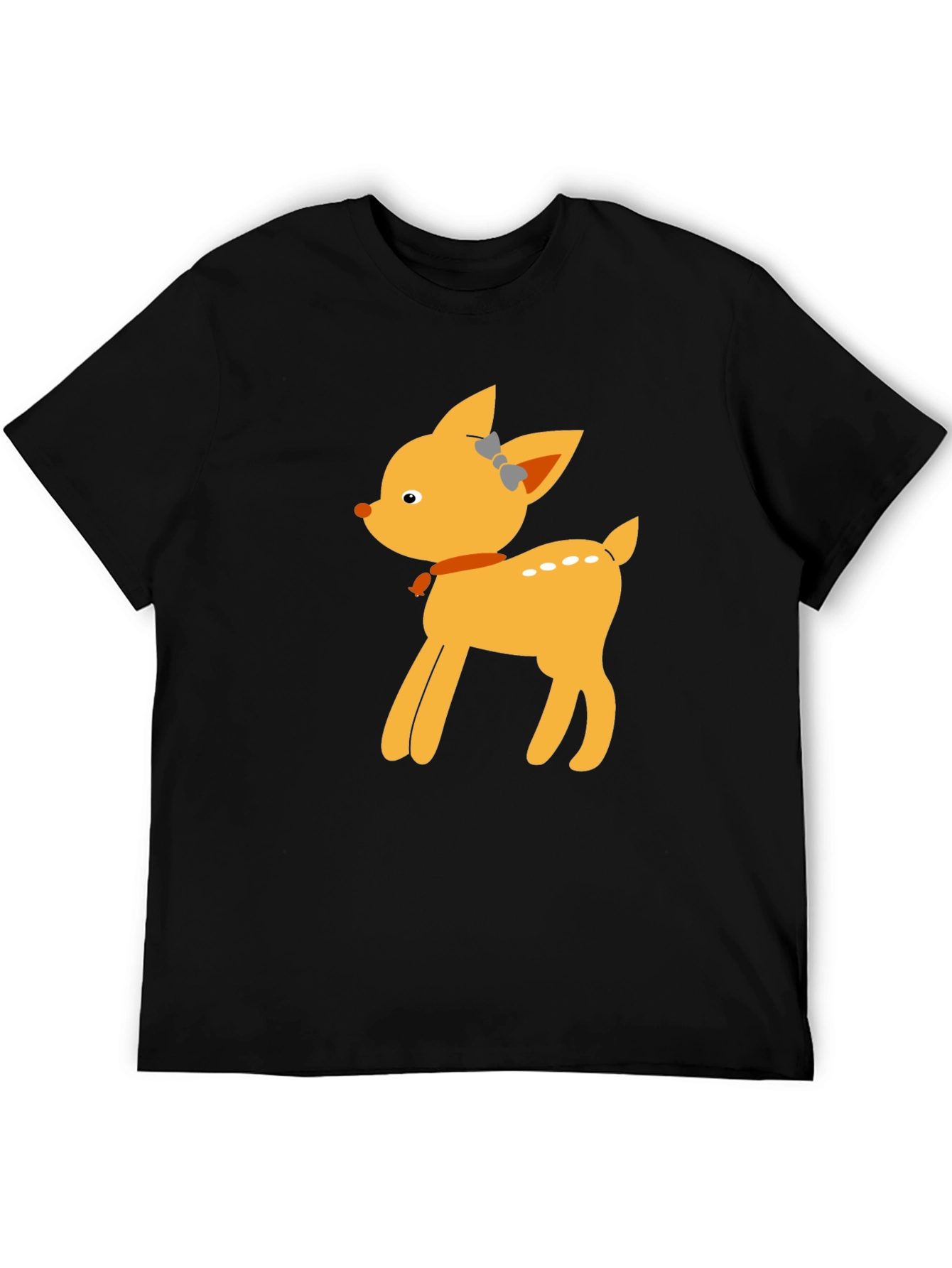 Cute Deer Graphic Tee - Black Unisex T-Shirt