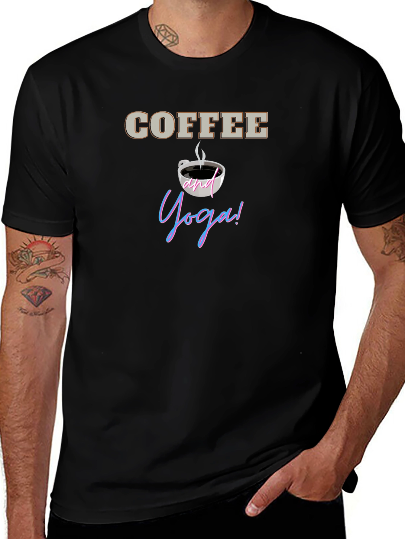 Coffee and Yoga T-Shirt - Relax and Rejuvenate!