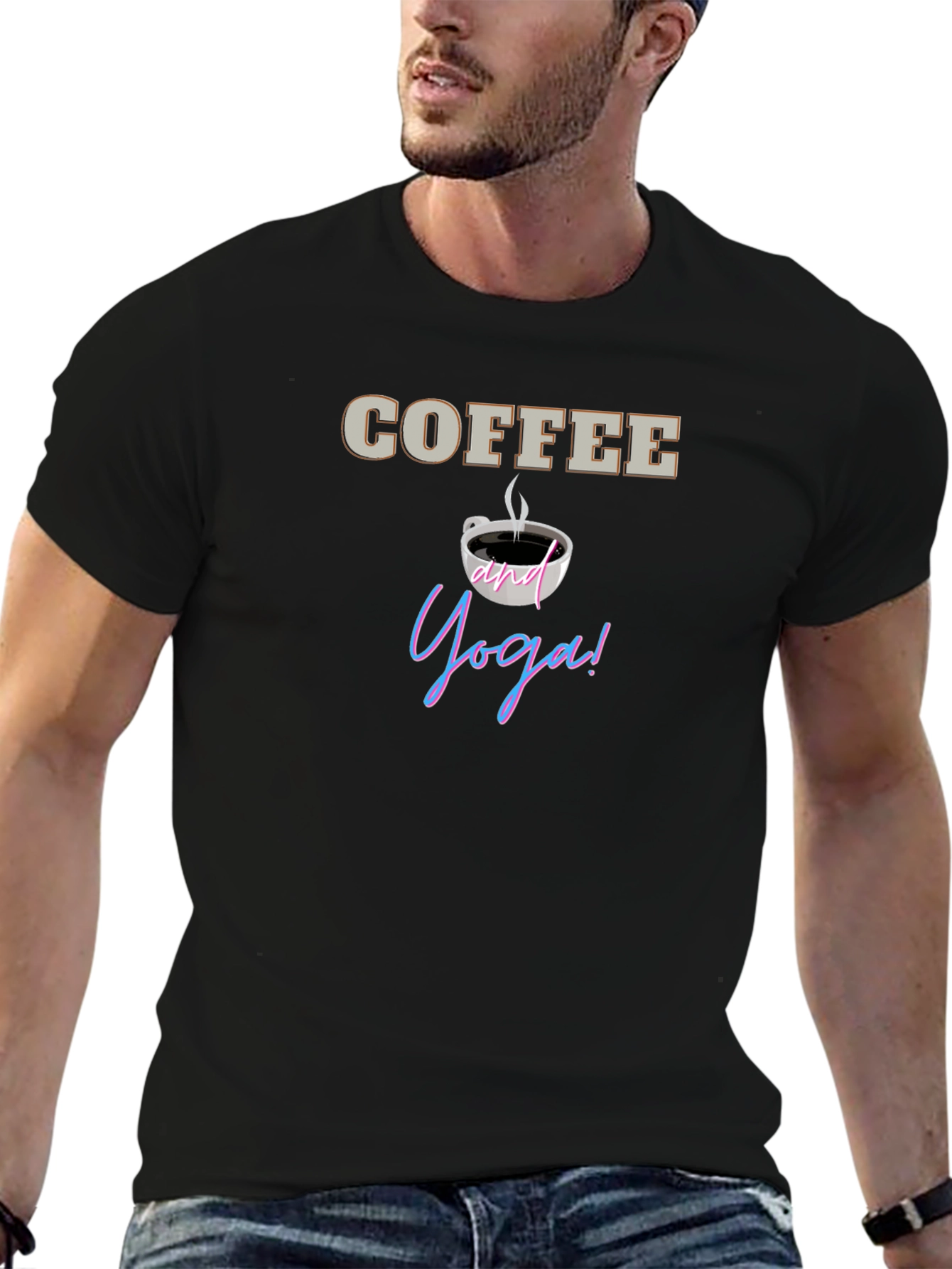 Coffee and Yoga T-Shirt - Relax and Rejuvenate!