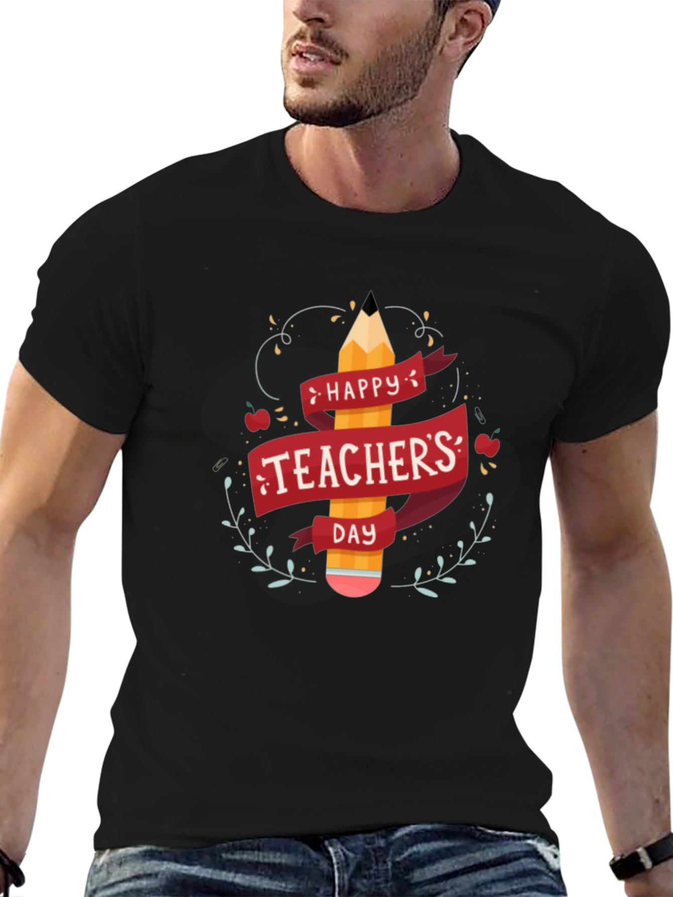 Happy Teachers Day Black T-Shirt