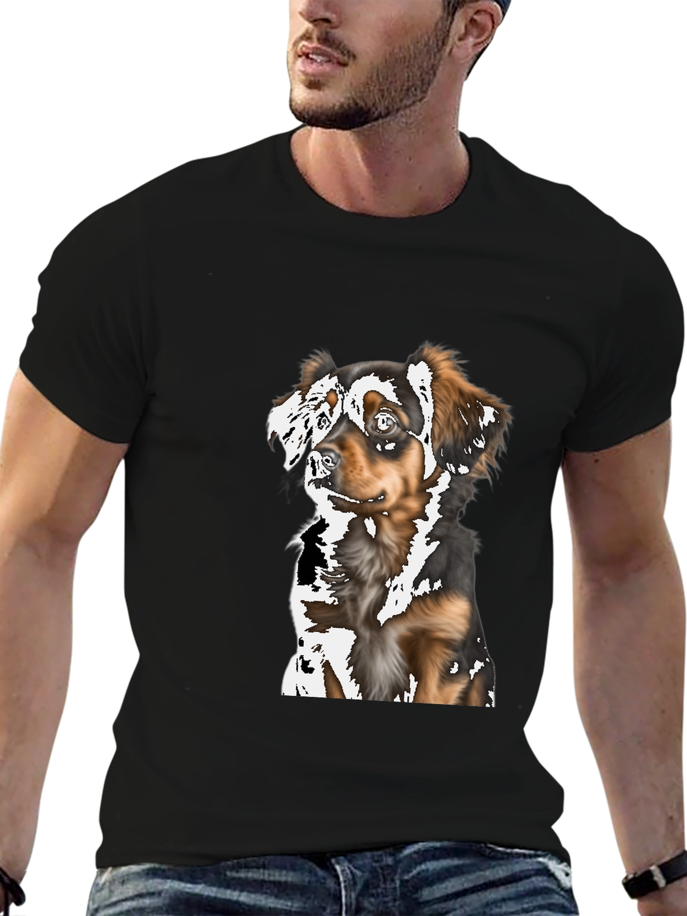 Dog Graphic Tee - Stylish Unisex Black T-Shirt