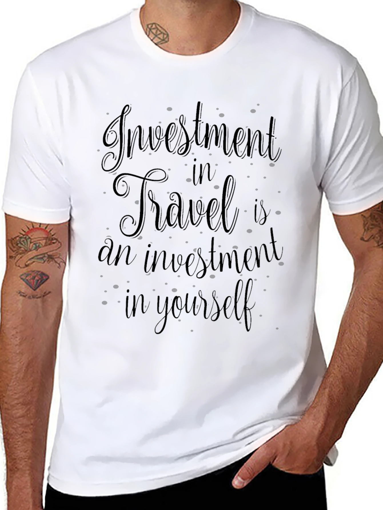 Travel Investment T-Shirt - Stylish Black Tee
