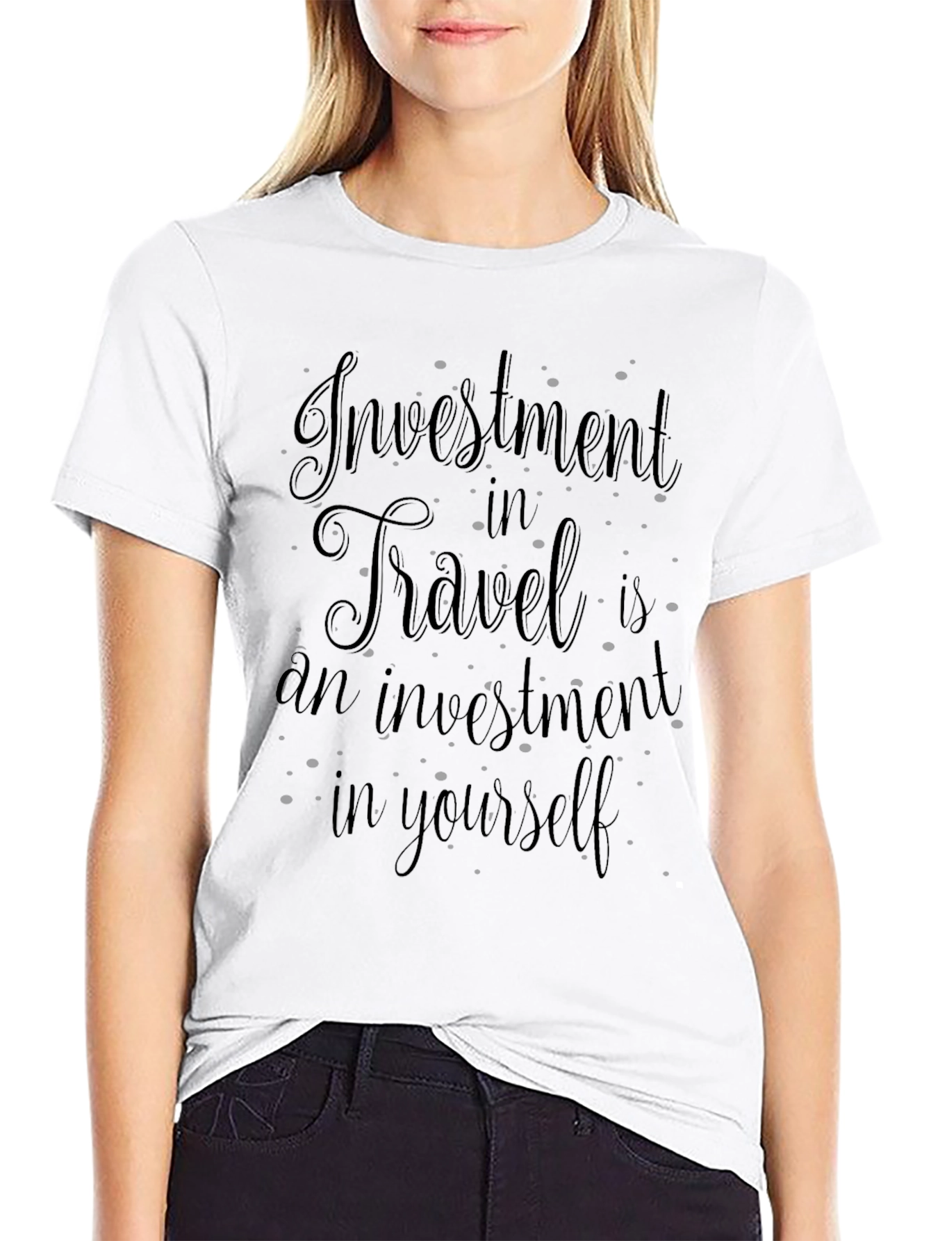 Travel Investment T-Shirt - Stylish Black Tee
