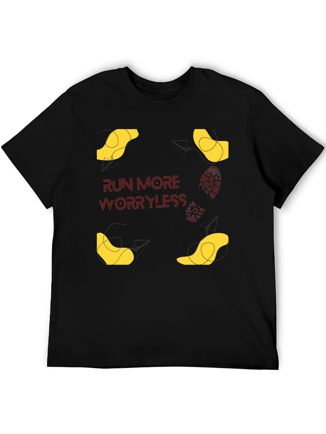 Run More Worry Less Graphic Tee