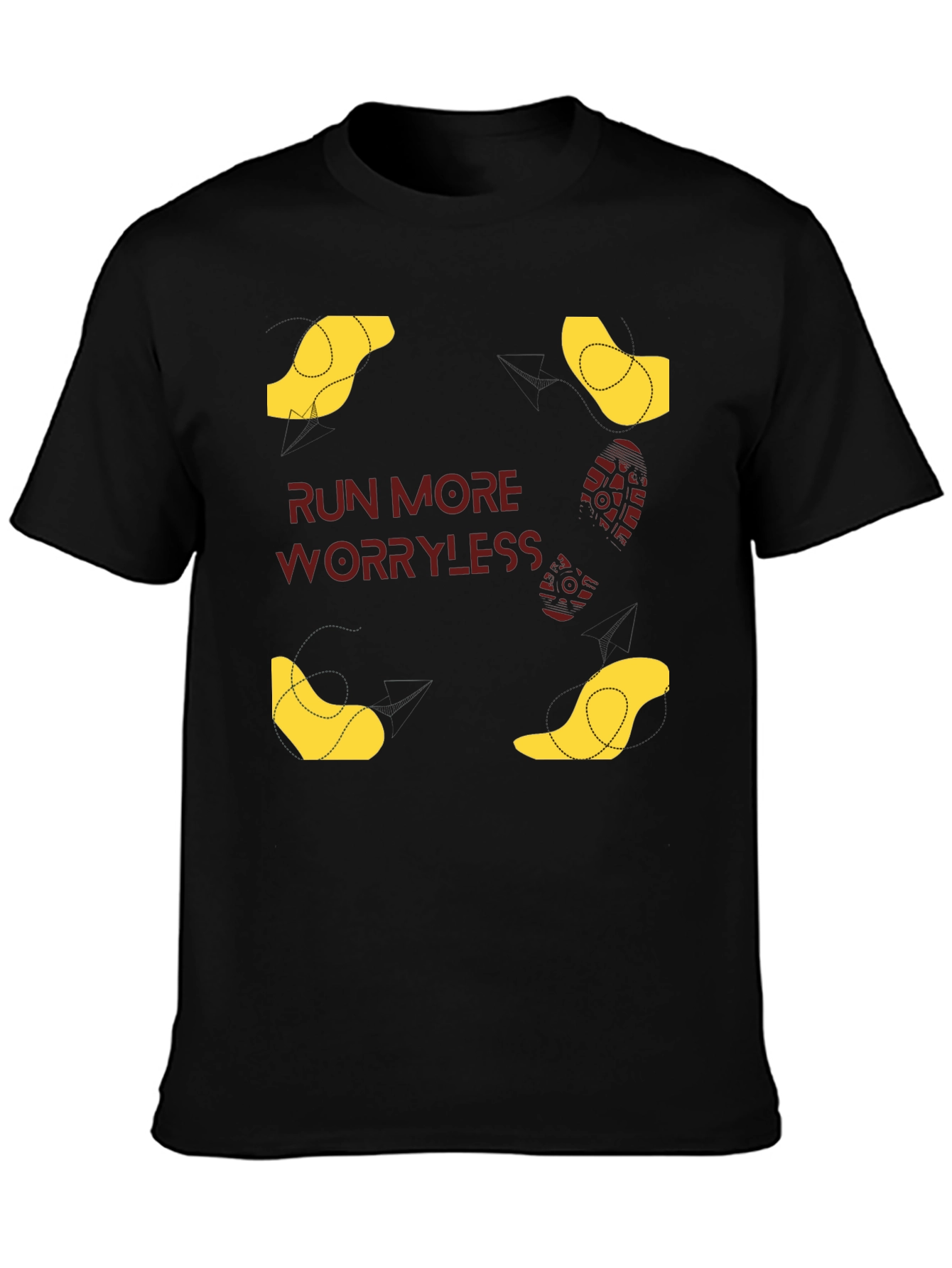 Run More Worry Less Graphic Tee