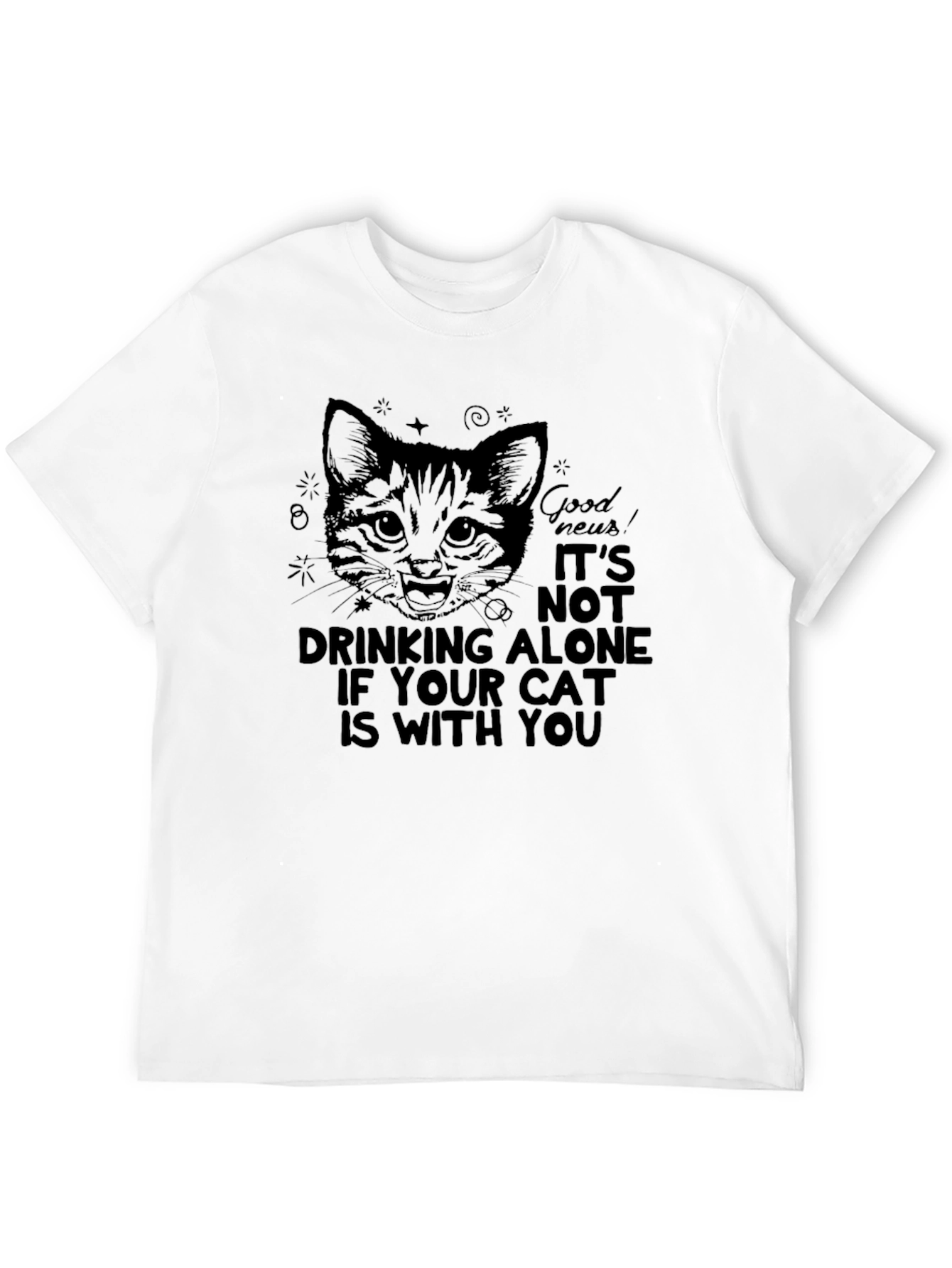 Cat Drinking Alone T-Shirt