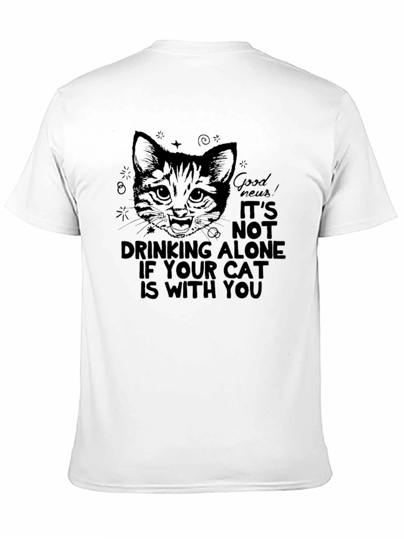 Cat Drinking Alone T-Shirt