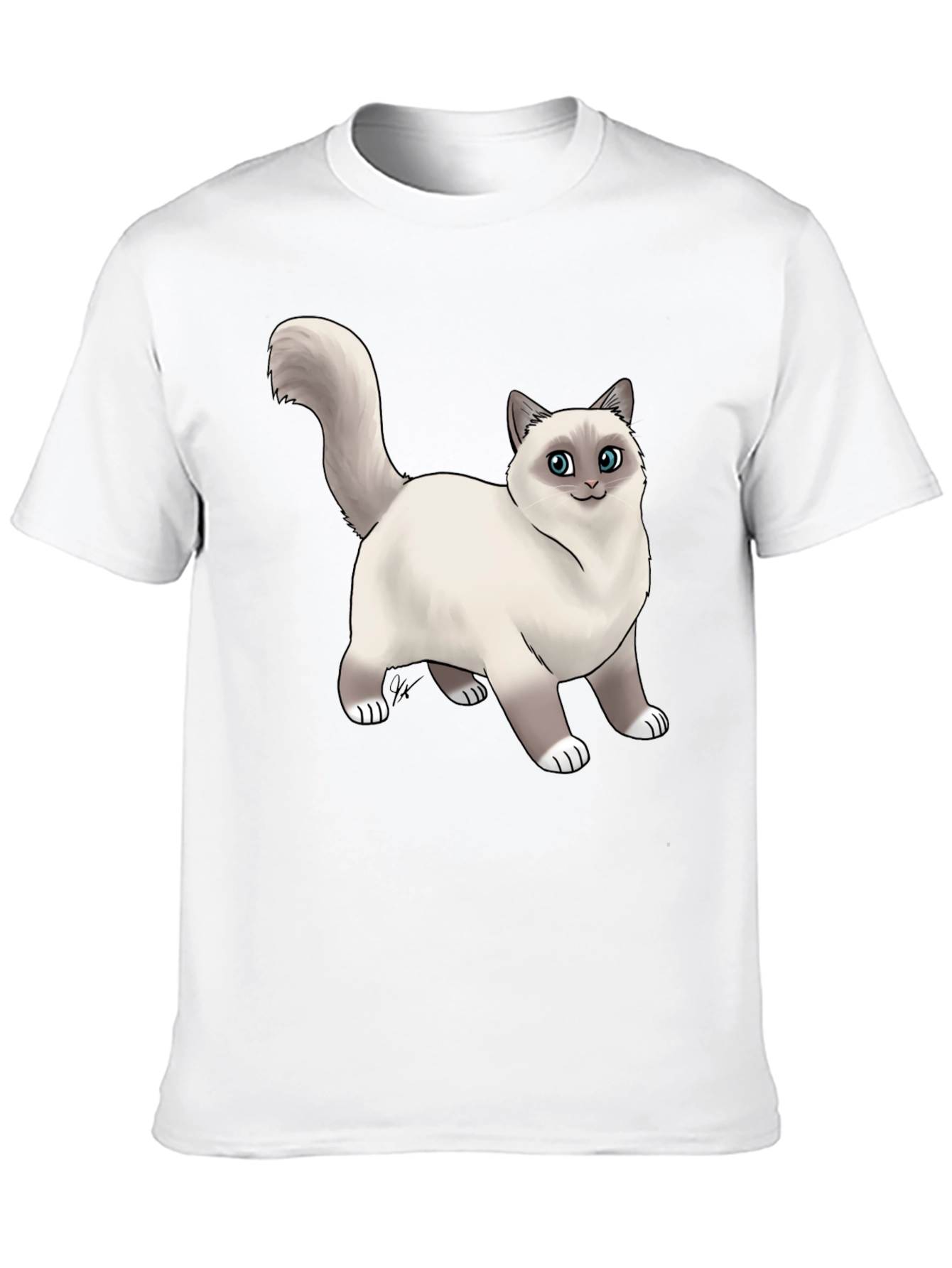 Cat Graphic Black T-Shirt - Novelty Tee
