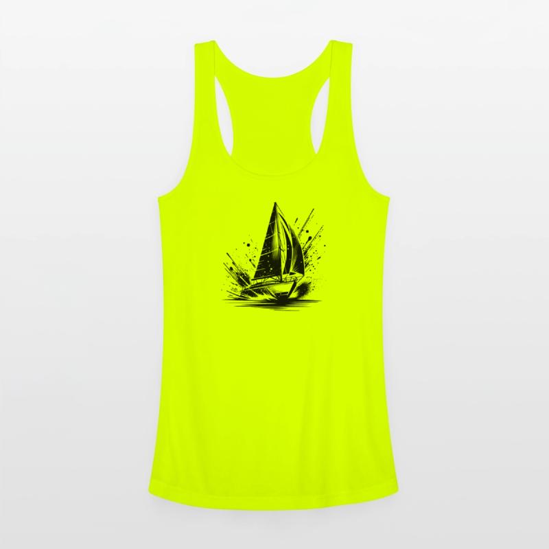 Fast Sailing Boat With Splash Waves