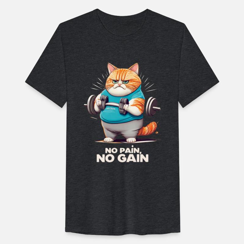 Fat Cat Lifting Weights NO PAIN, NO GAIN