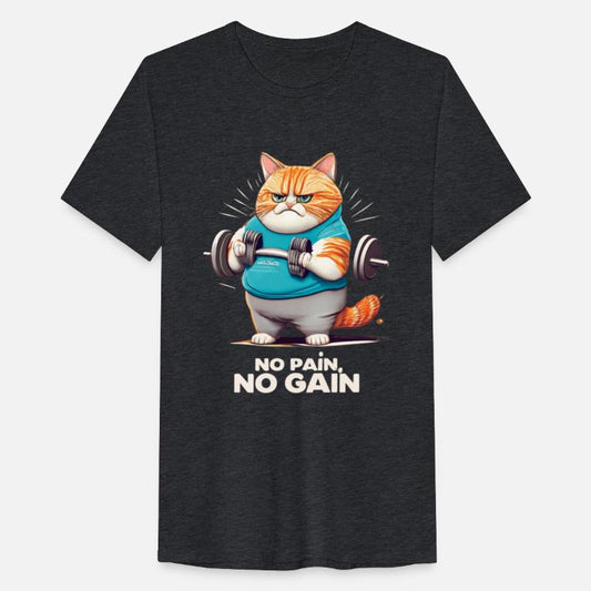 Fat Cat Lifting Weights NO PAIN, NO GAIN