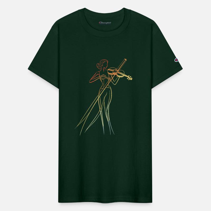 Female Violinist Line Art Vintage Look