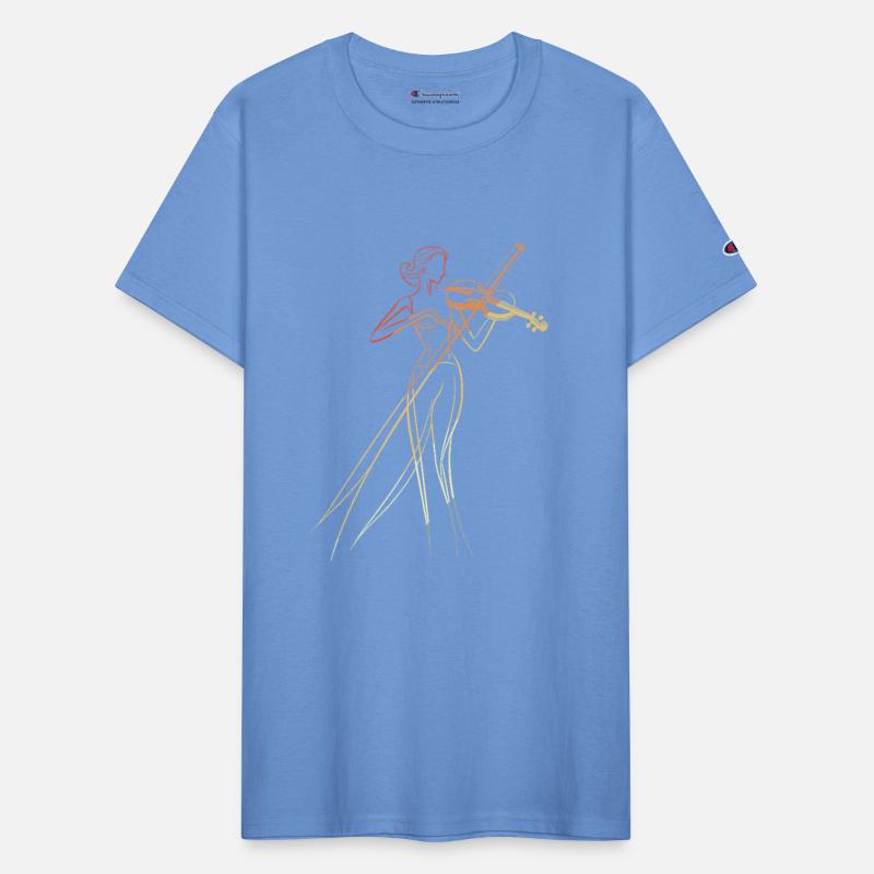 Female Violinist Line Art Vintage Look