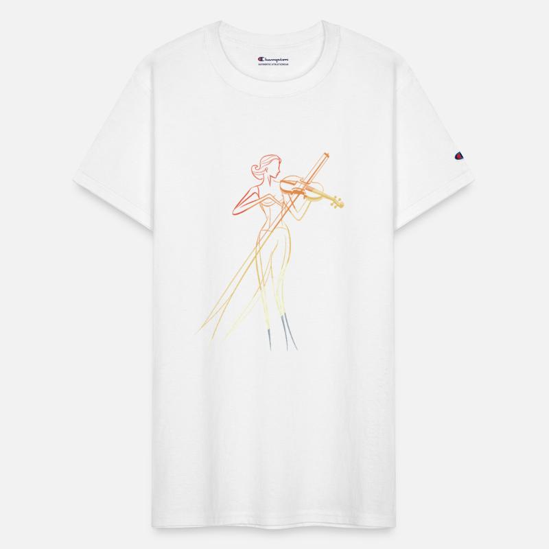 Female Violinist Line Art Vintage Look