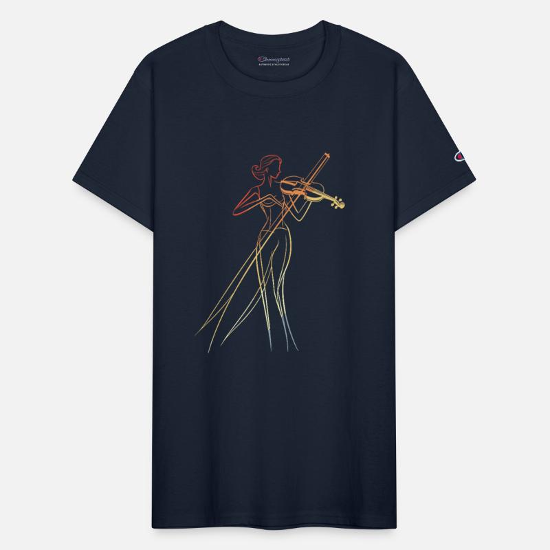 Female Violinist Line Art Vintage Look