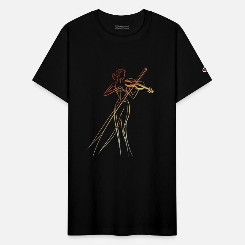 Female Violinist Line Art Vintage Look