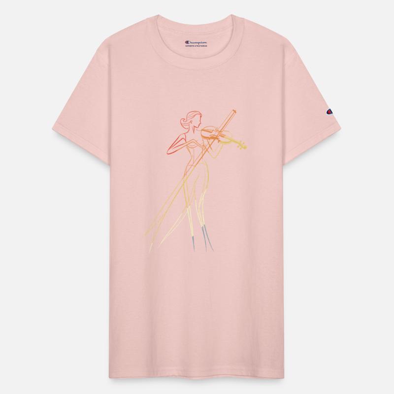 Female Violinist Line Art Vintage Look