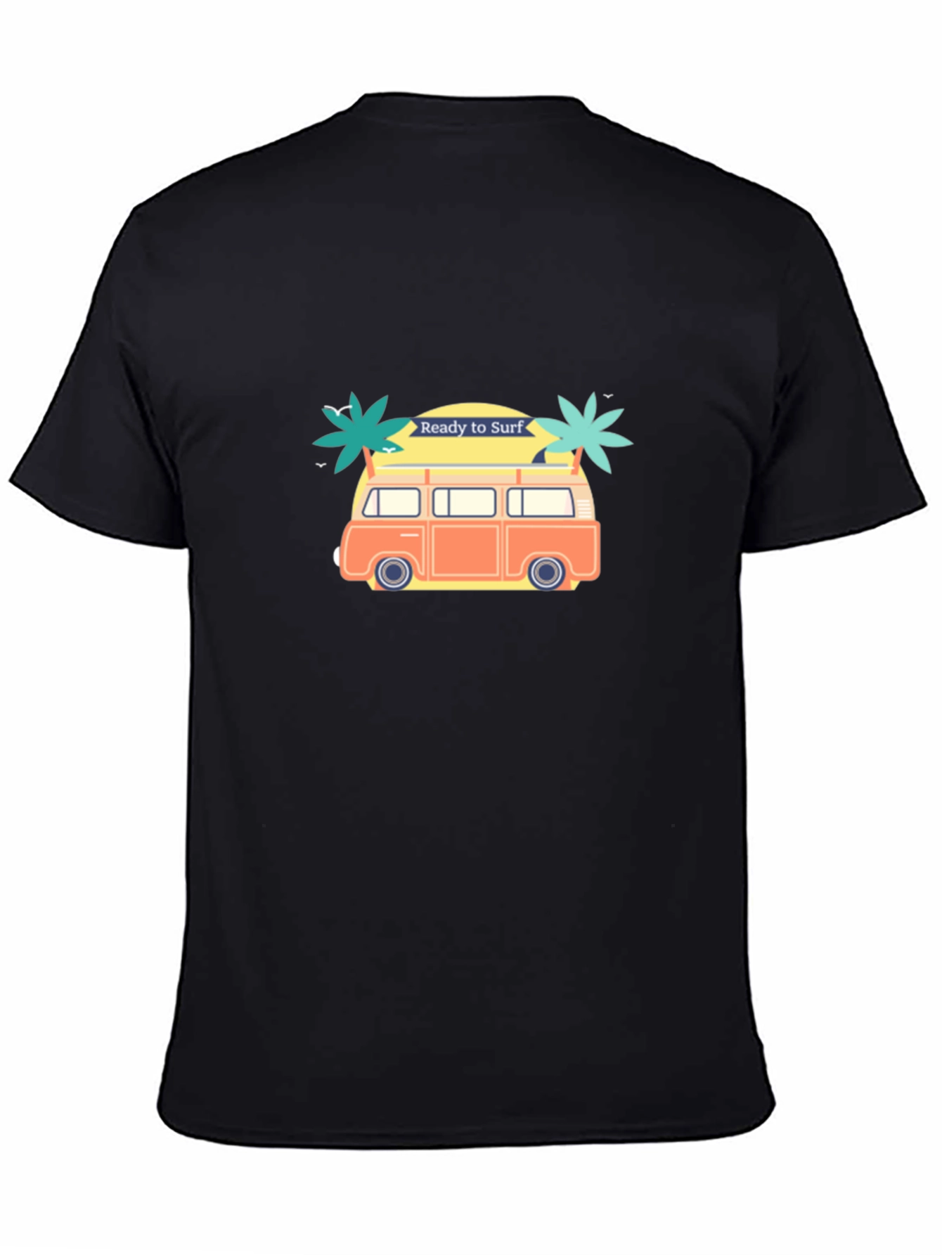 Ready to Surf Black Graphic T-Shirt