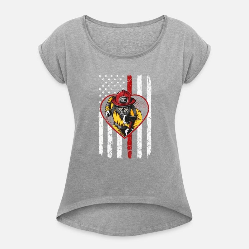 Fireman Firefighter Us Flag The Thin Red Line