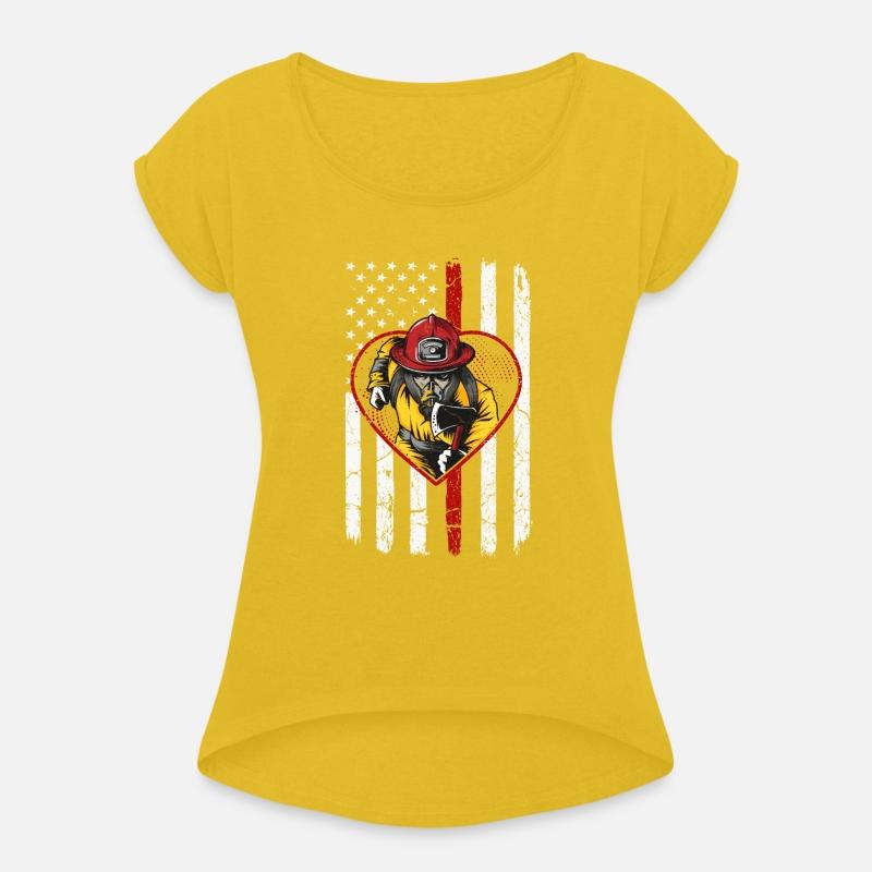 Fireman Firefighter Us Flag The Thin Red Line