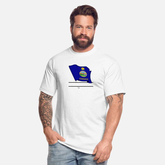 Flag Kansas text banner