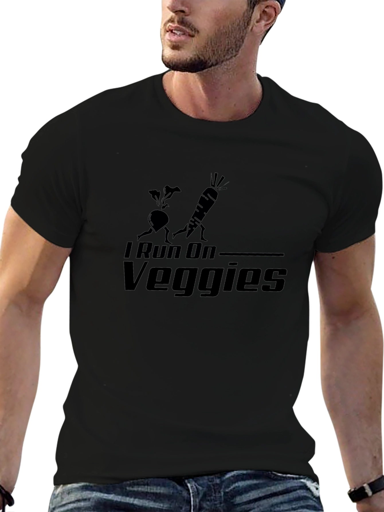 I Run On Veggies T-Shirt - Black