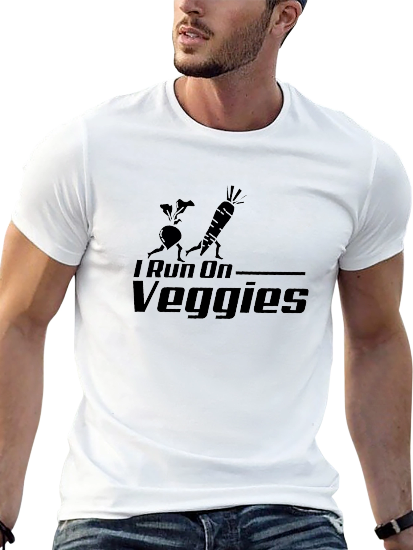 I Run On Veggies T-Shirt - Black