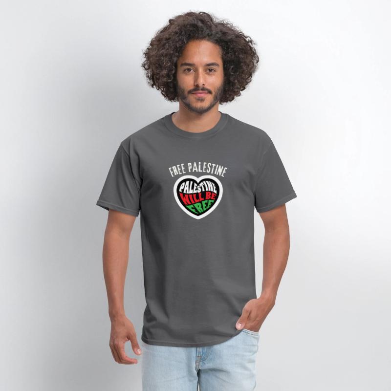 Free Palestine Will Be Free Sticker, Heart Shape S