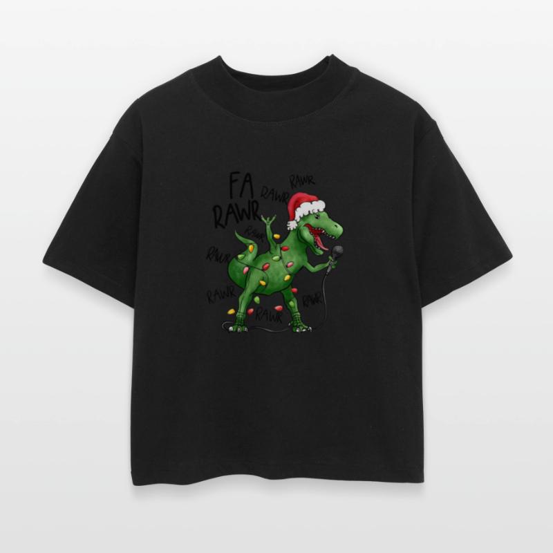 Funny Christmas Dinosaur T- Rex Sing a Rawr