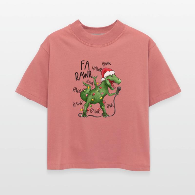 Funny Christmas Dinosaur T- Rex Sing a Rawr